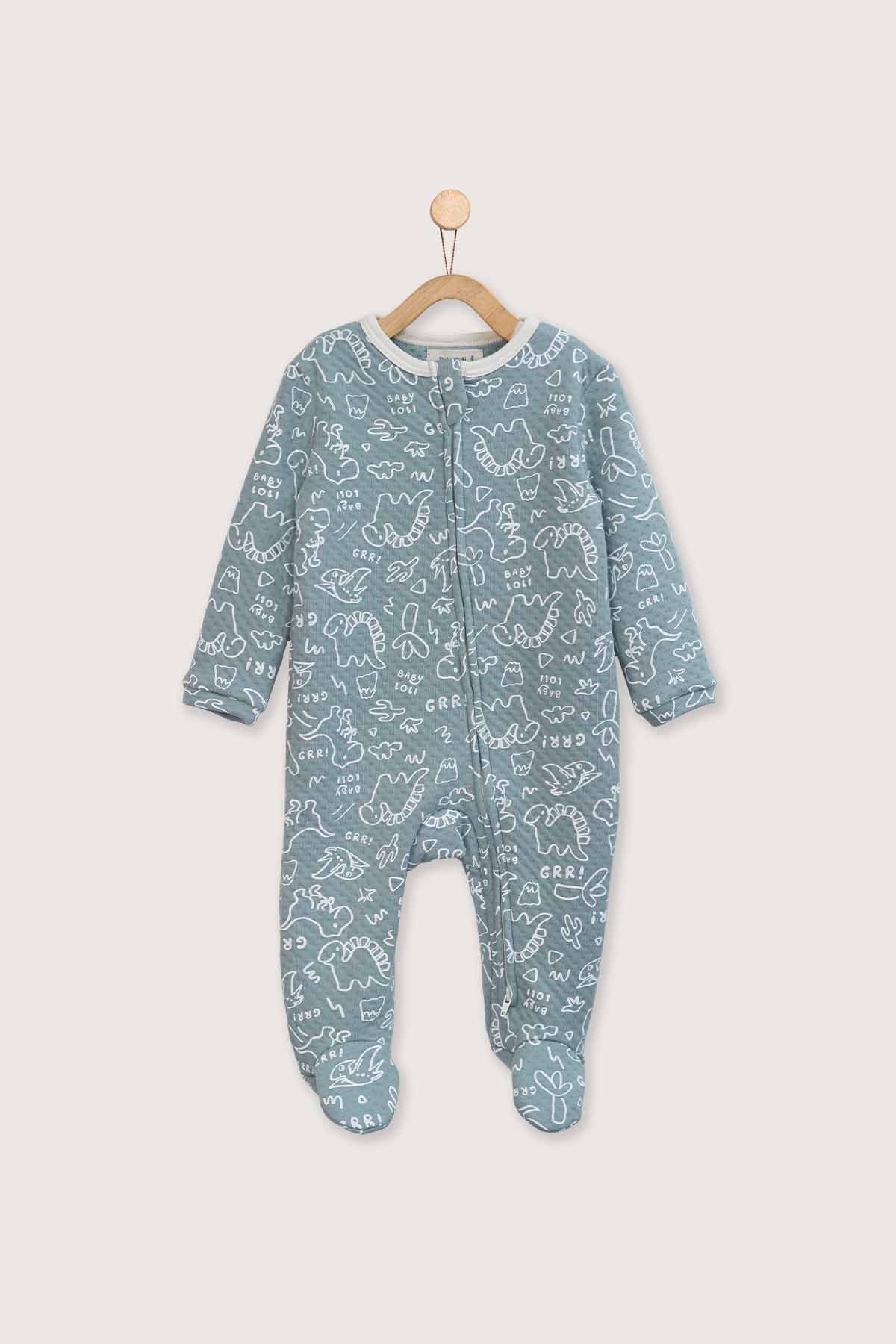 Pijama Enterizo Jacquard Verde Dino