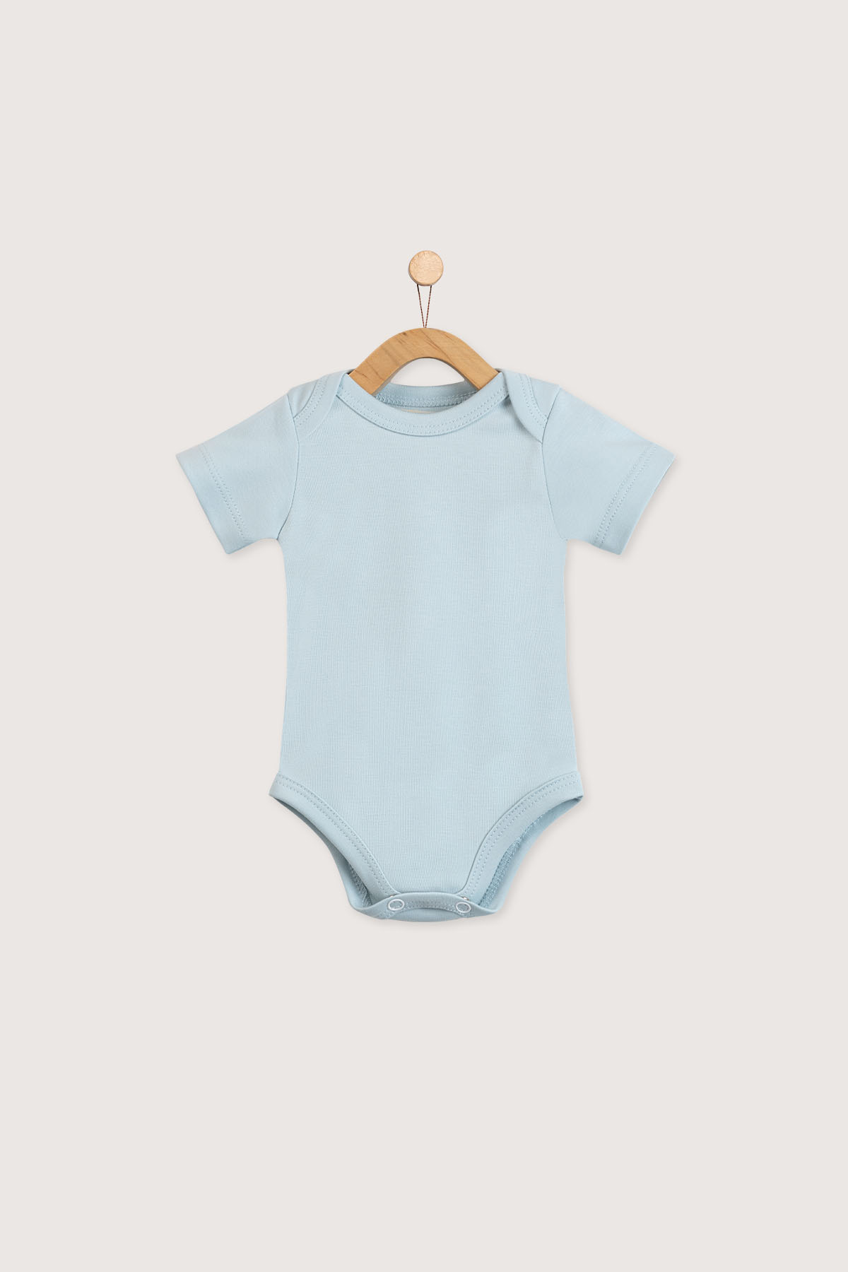 Body Americano Manga Corta Azul Pastel